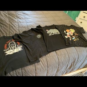 Bundle of black vans shirts kids small